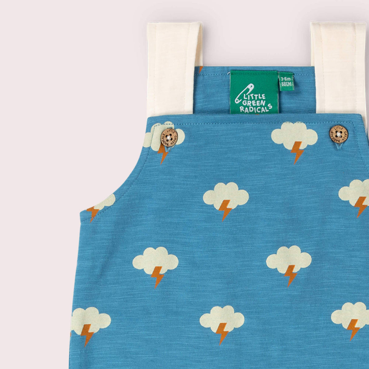 Organic Cotton Shortalls - Blue Clouds