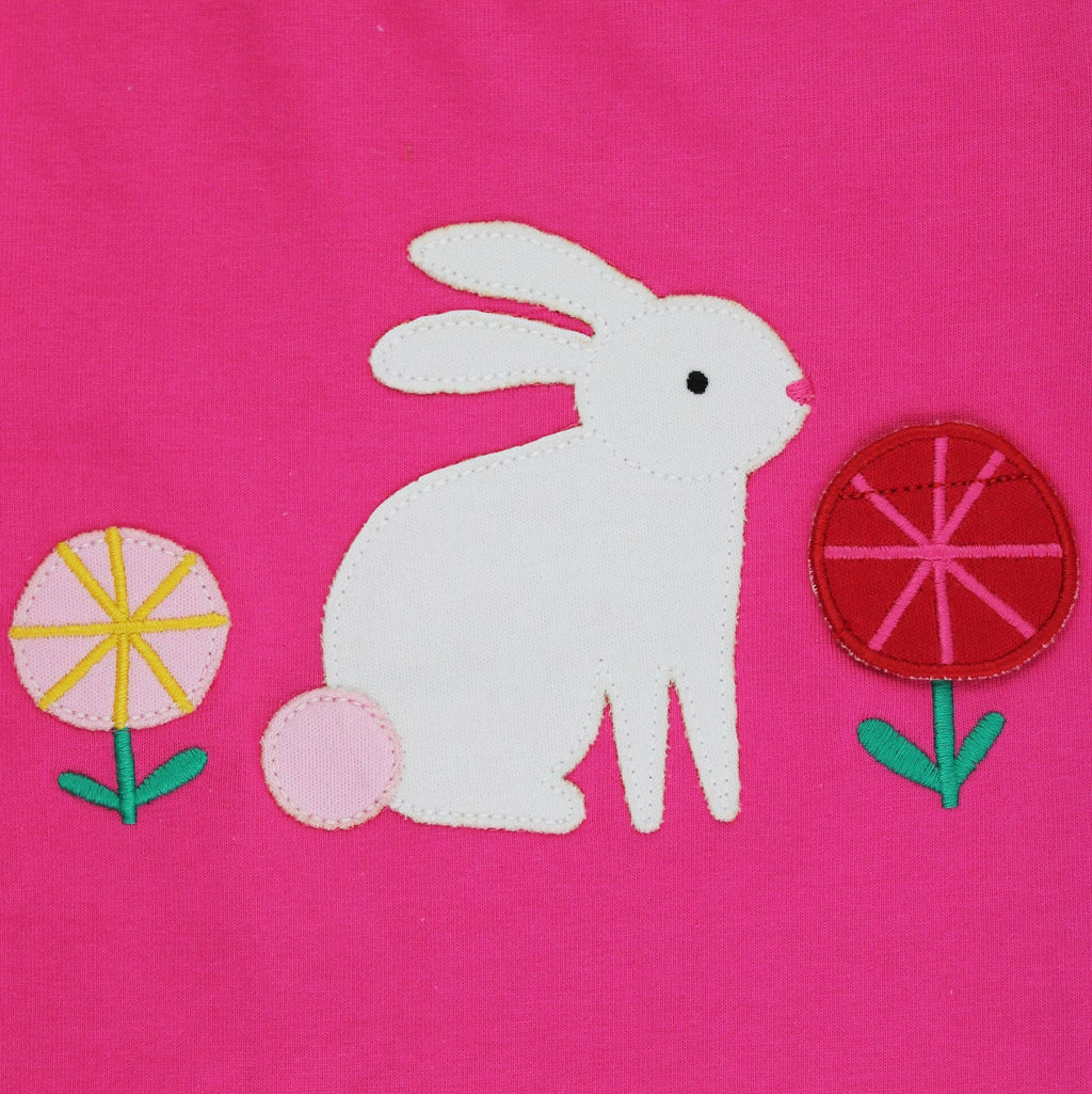 Organic Cotton Short Sleeve T-Shirt - Bunny Lift-the-Flap Appliqué