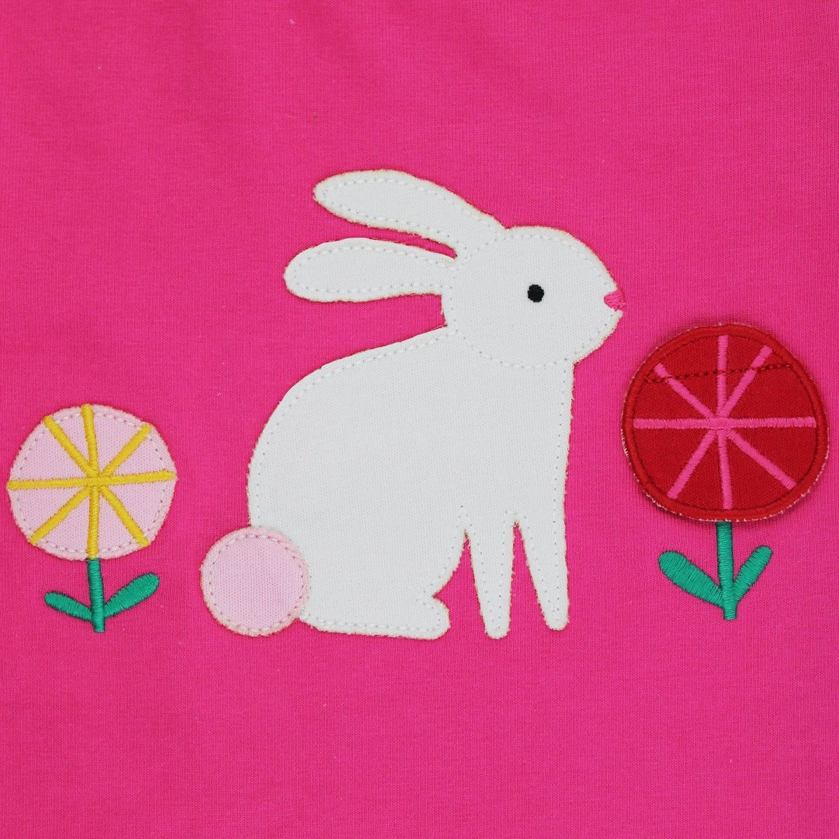 Organic Cotton Short Sleeve T-Shirt - Bunny Lift-the-Flap Appliqué