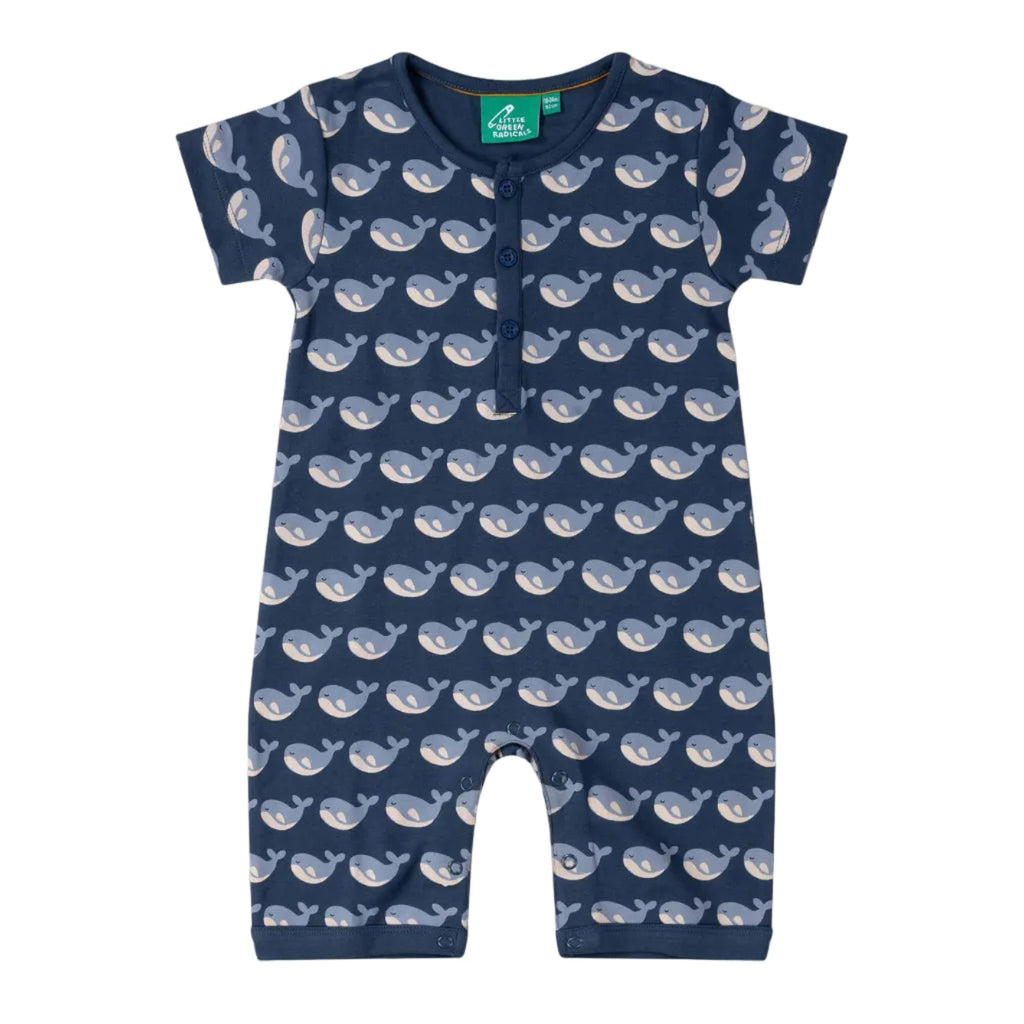 Organic Cotton Short Romper - Whales