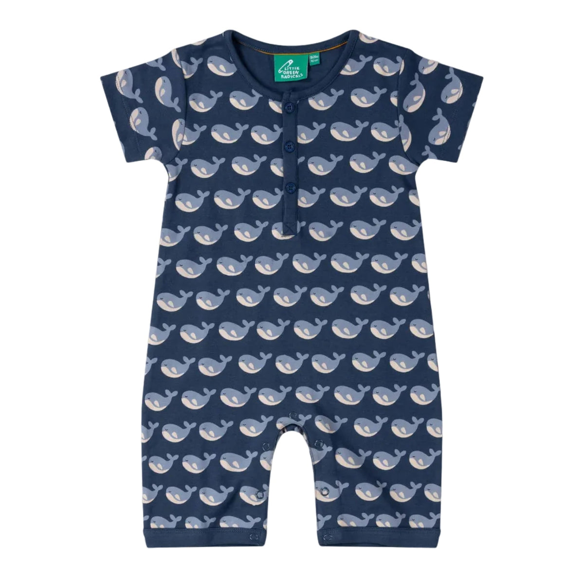 Organic Cotton Short Romper - Whales