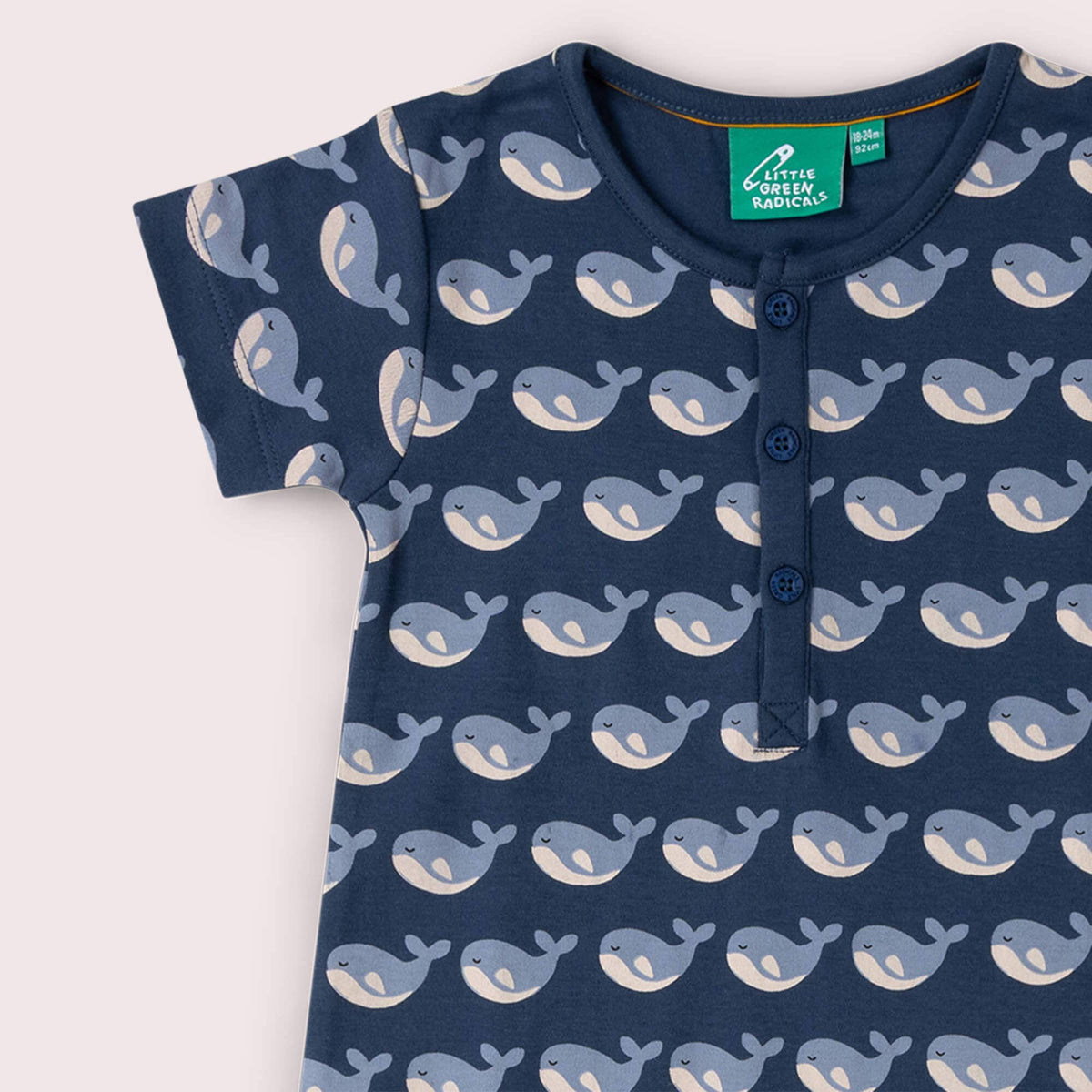 Organic Cotton Short Romper - Whales
