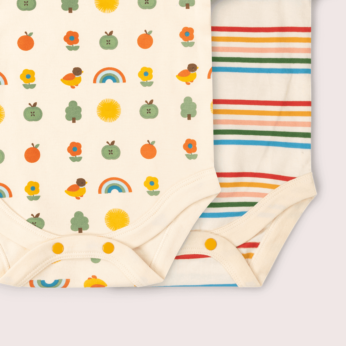 Organic Cotton Bodysuit 2 Pack - Vintage Rainbows
