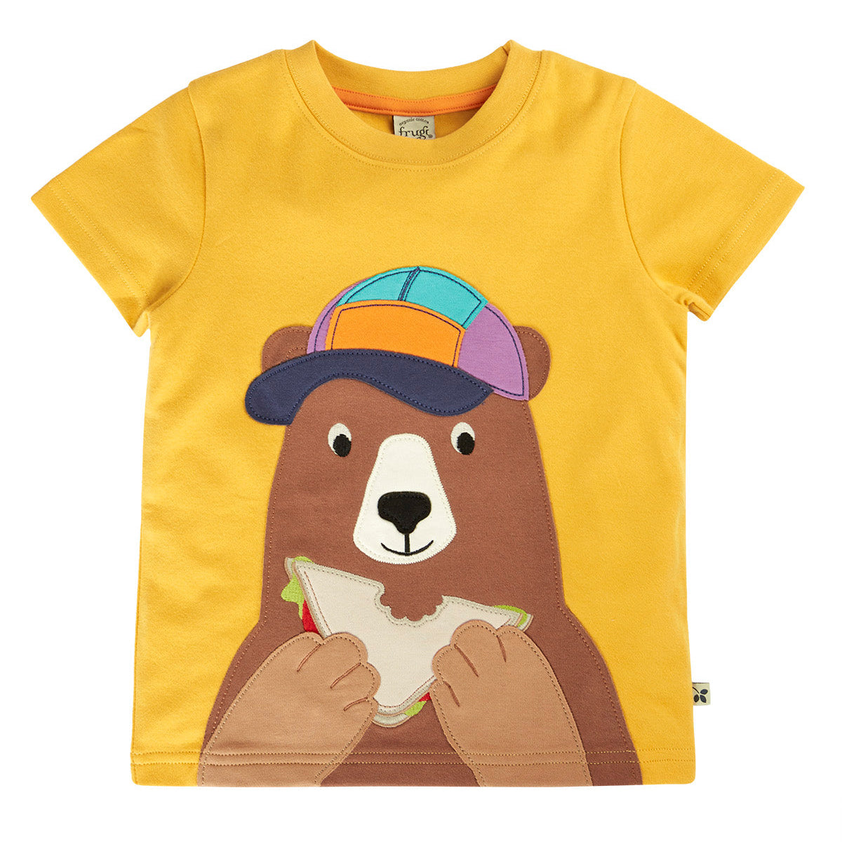 Organic Cotton Short Sleeve T-Shirt - Bear Appliqué