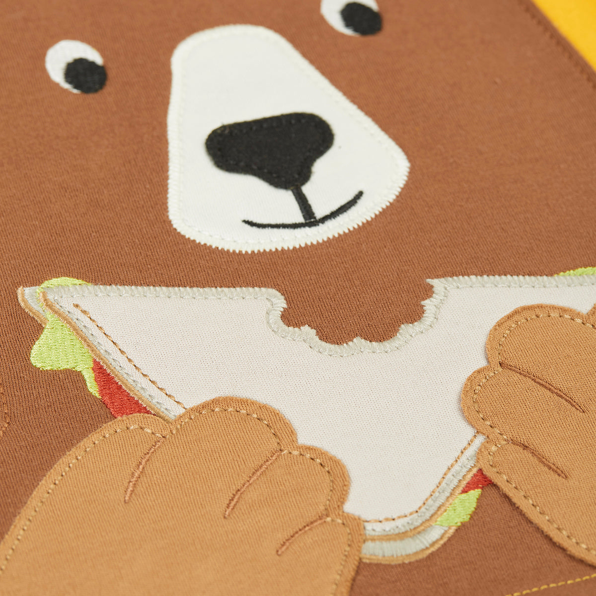 Organic Cotton Short Sleeve T-Shirt - Bear Appliqué