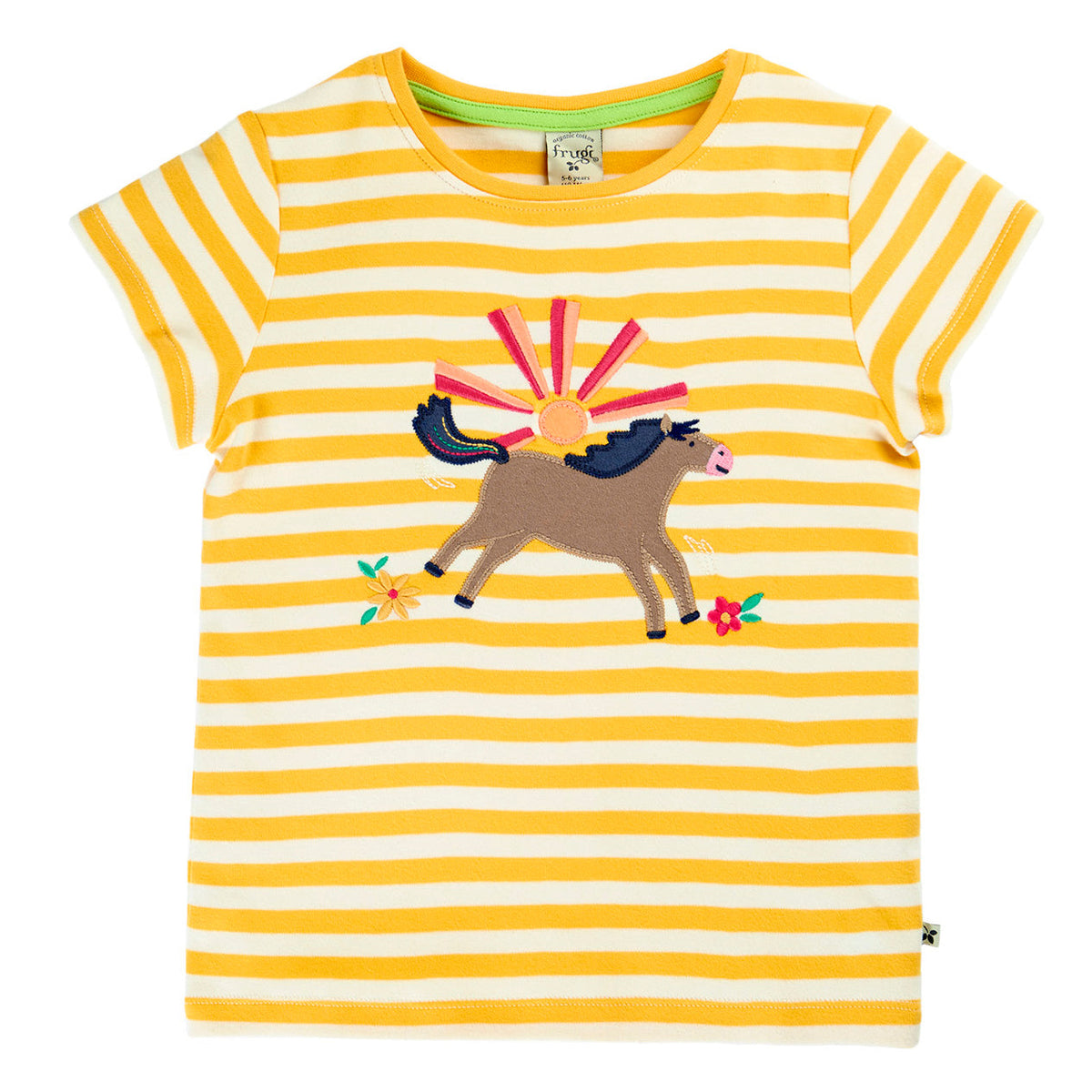 Organic Cotton Short Sleeve T-Shirt - Sunshine Pony Appliqué