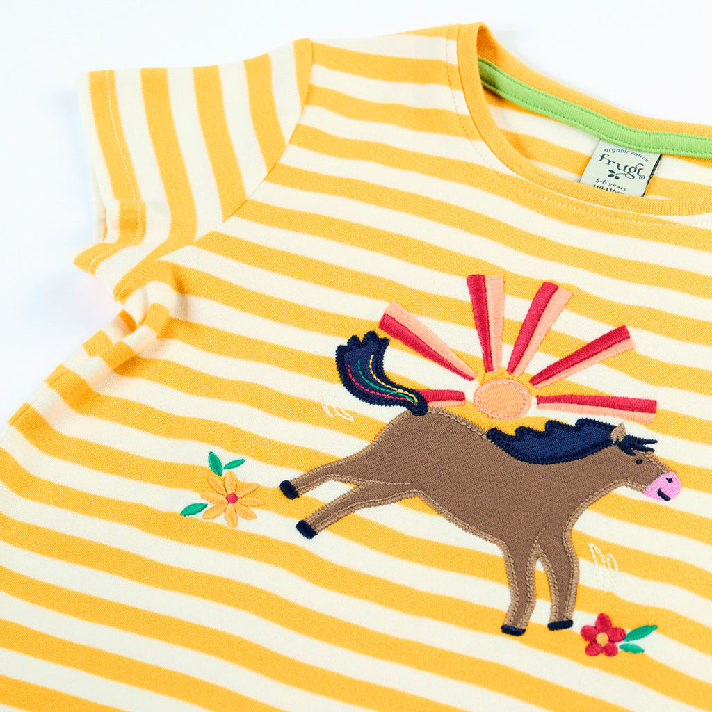 Organic Cotton Short Sleeve T-Shirt - Sunshine Pony Appliqué