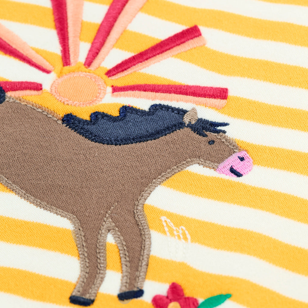 Organic Cotton Short Sleeve T-Shirt - Sunshine Pony Appliqué