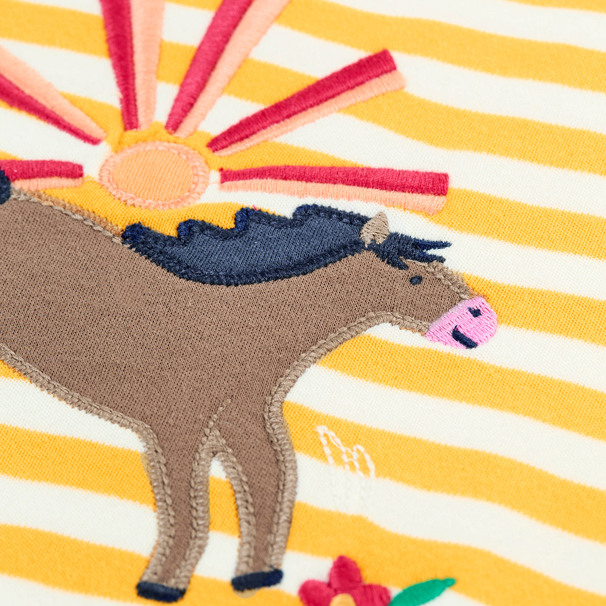 Organic Cotton Short Sleeve T-Shirt - Sunshine Pony Appliqué