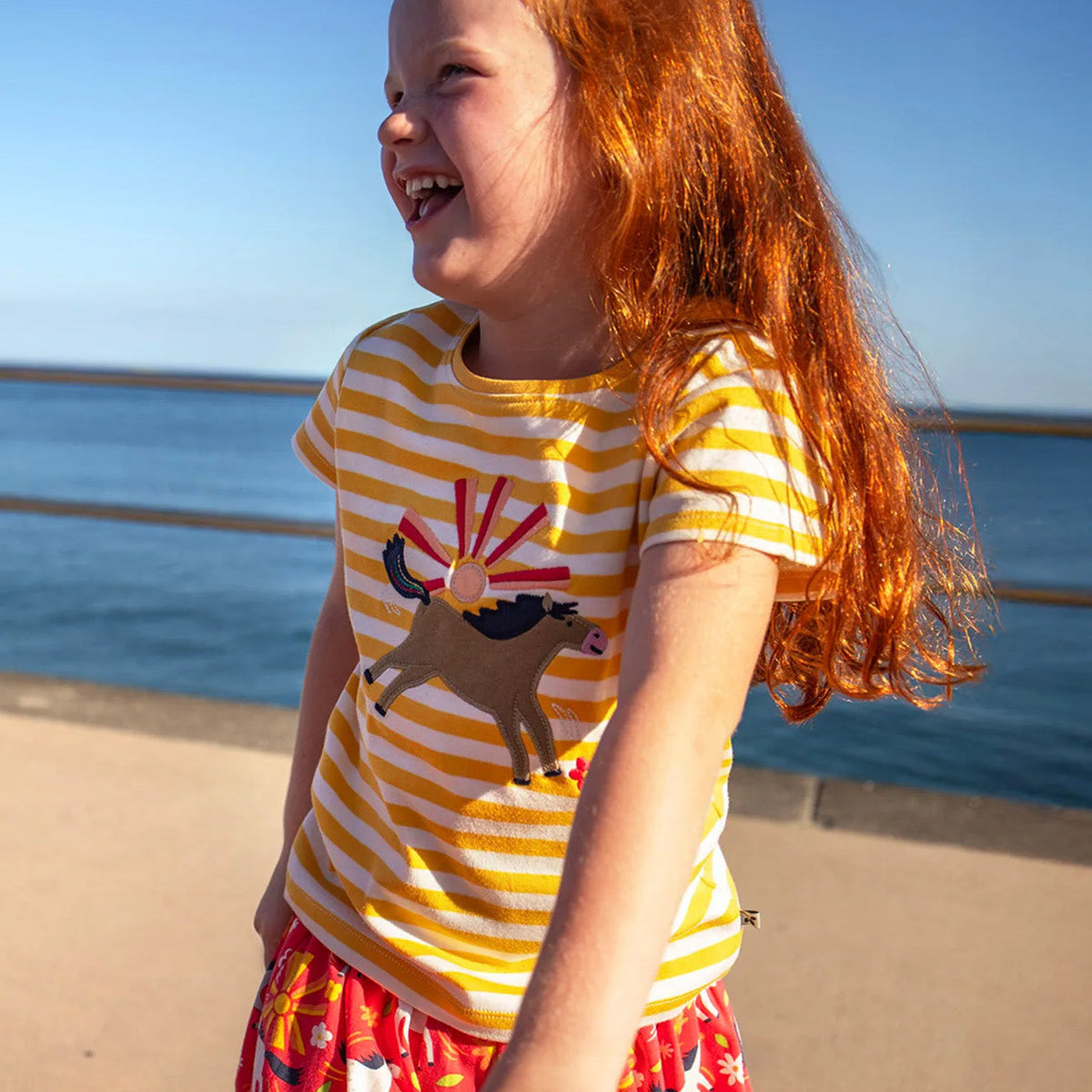 Organic Cotton Short Sleeve T-Shirt - Sunshine Pony Appliqué