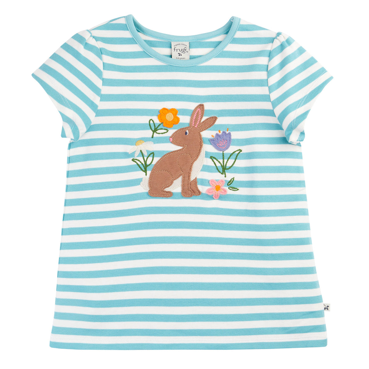 Organic Cotton Short Sleeve Top - Bunny Appliqué