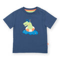 Organic Cotton Short Sleeve T-Shirt - Swimming Dino Appliqué