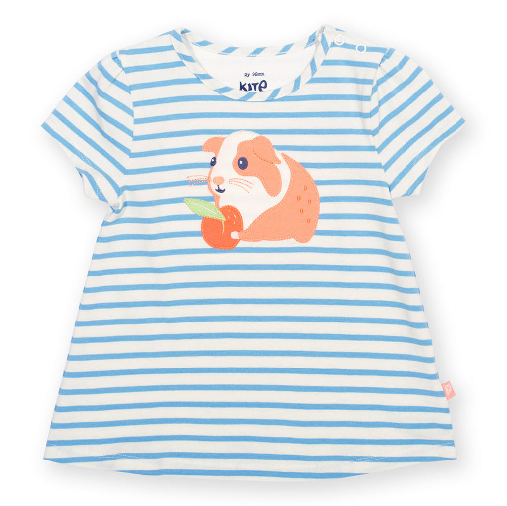 Organic Cotton Short Sleeve Tunic - Guinea Pig Appliqué