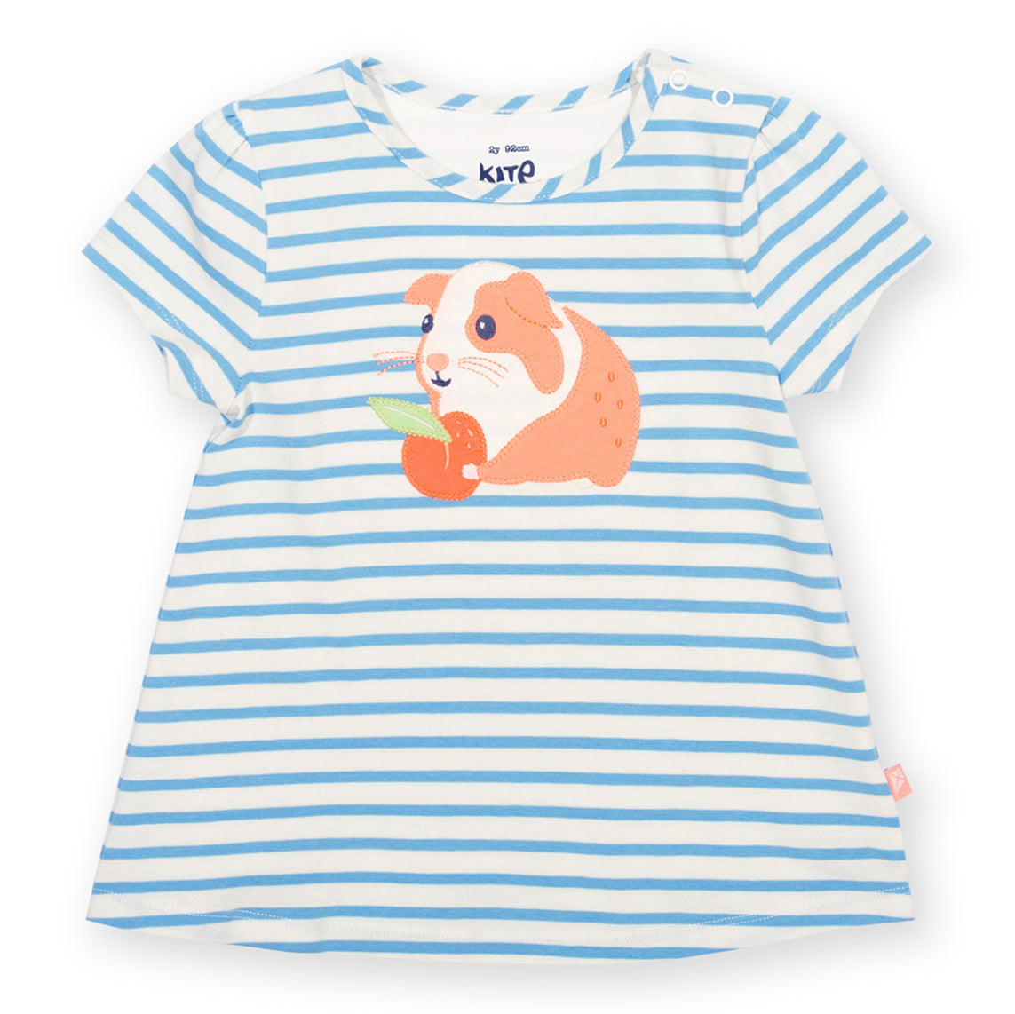 Organic Cotton Short Sleeve Tunic - Guinea Pig Appliqué