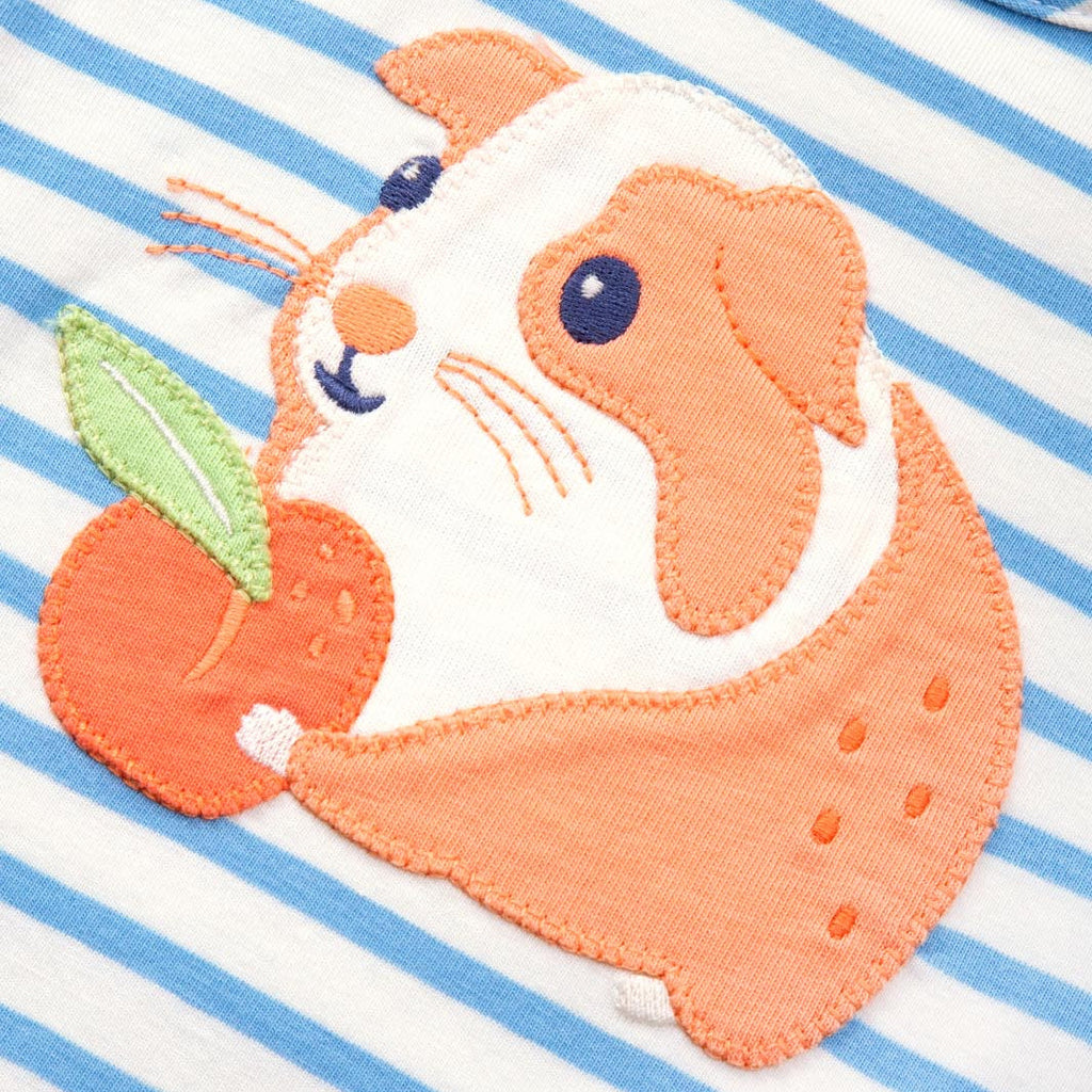 Organic Cotton Short Sleeve Tunic - Guinea Pig Appliqué