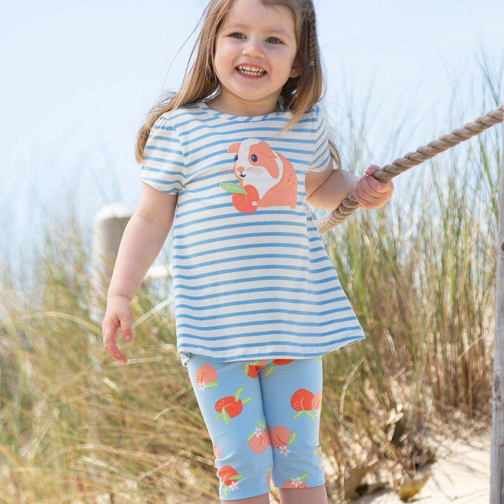 Organic Cotton Pedal Pushers - Peach Print