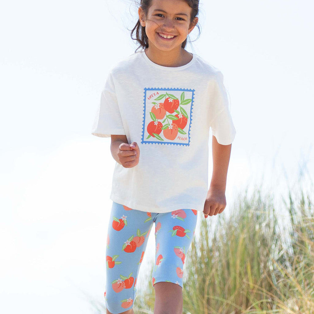 Organic Cotton Pedal Pushers - Peach Print