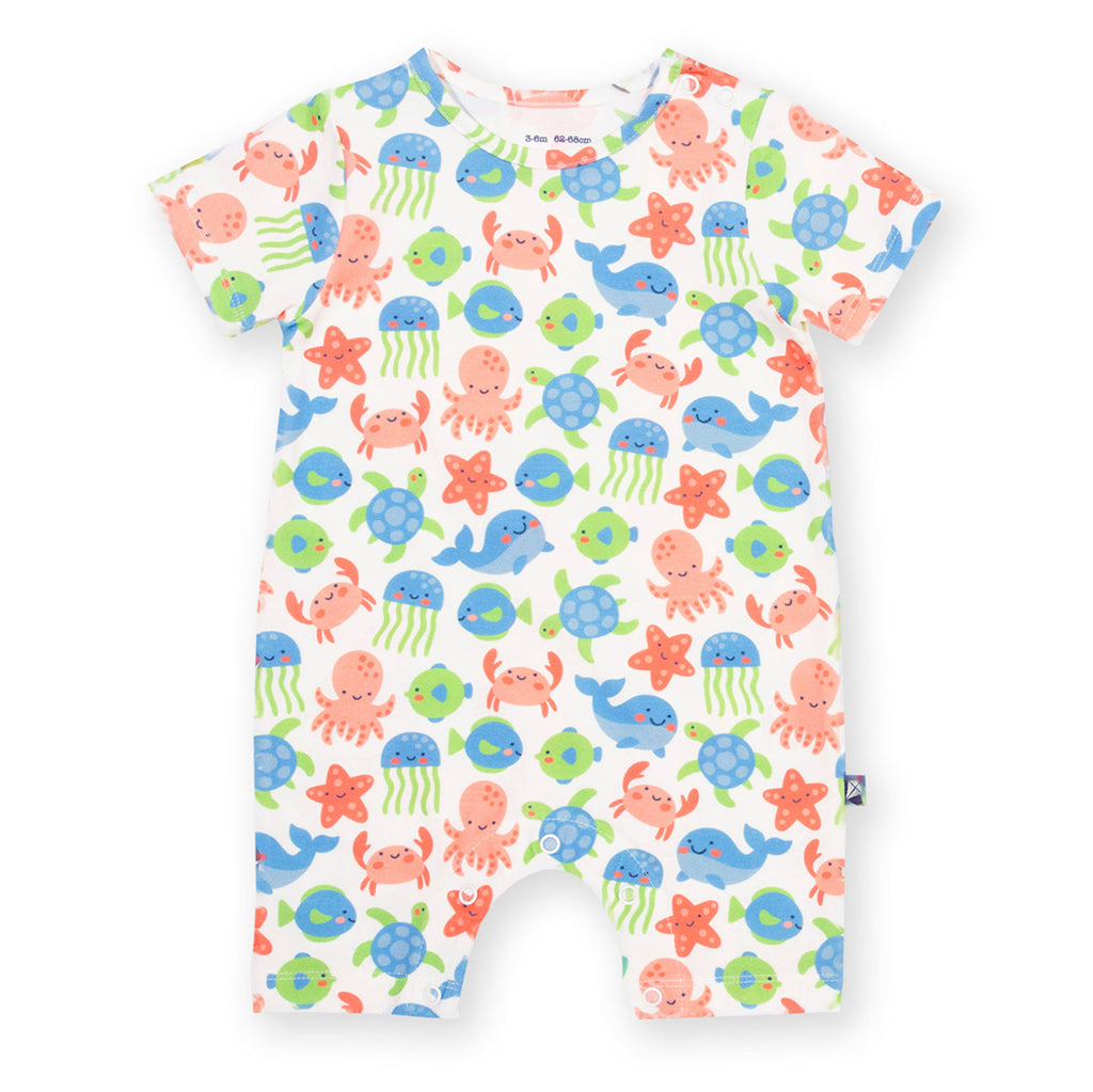 Organic Cotton Short Romper - Under the Sea Print