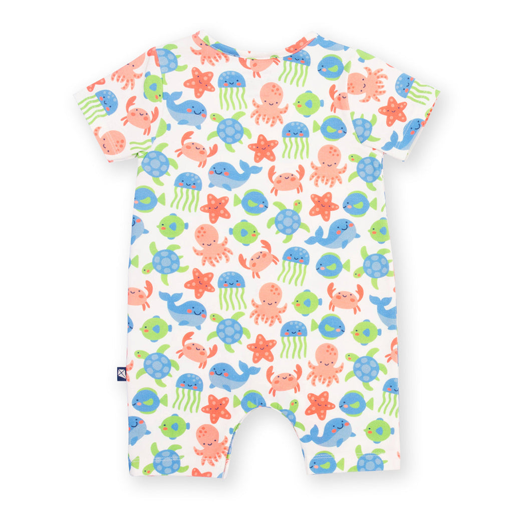 Organic Cotton Short Romper - Under the Sea Print