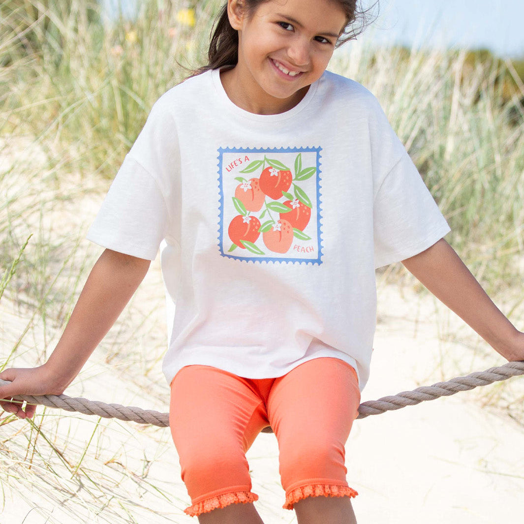 Organic Cotton Pedal Pushers - Tangerine