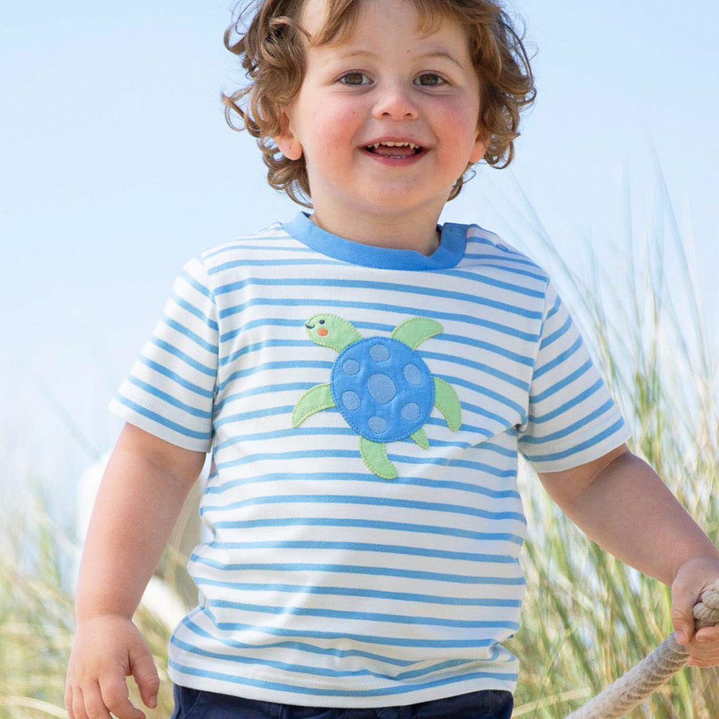 Organic Cotton Short Sleeve T-Shirt - Little Turtle Appliqué