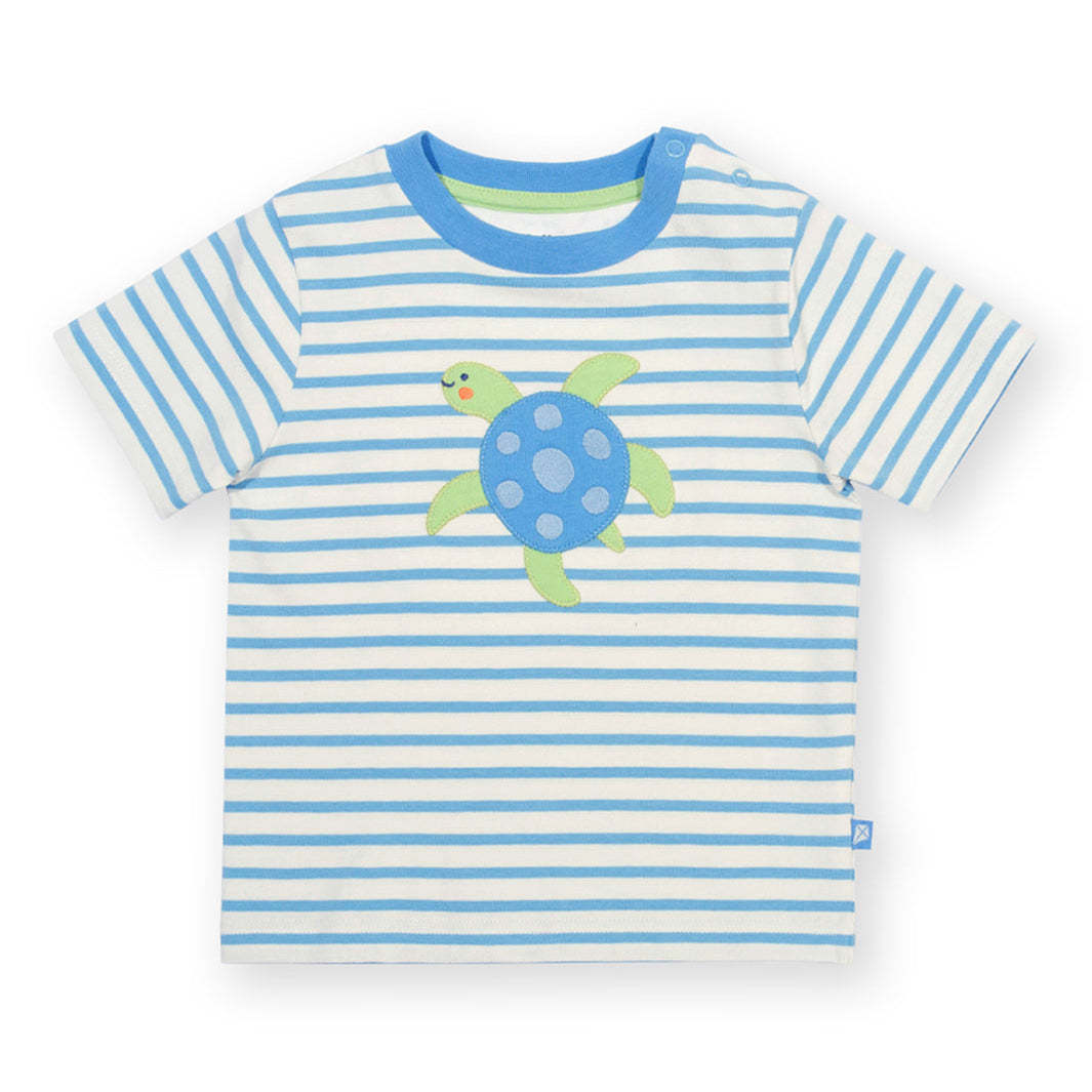 Organic Cotton Short Sleeve T-Shirt - Little Turtle Appliqué