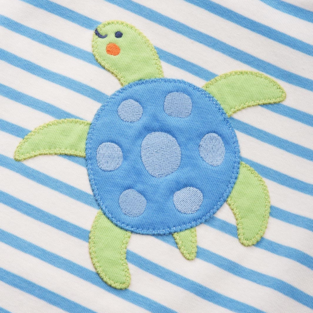Organic Cotton Short Sleeve T-Shirt - Little Turtle Appliqué