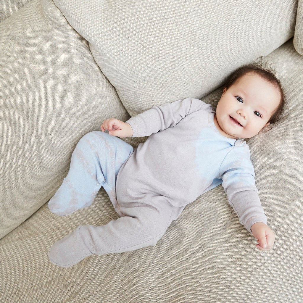 Organic Cotton Ribbed Footie Pajamas - Various Tie Dye Colors