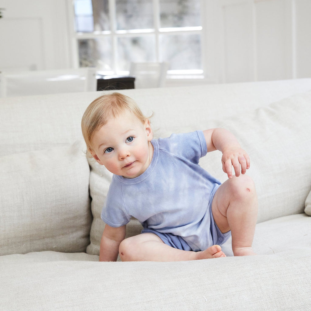 Cotton Blend Ribbed Shortall - Various Marbled Colors