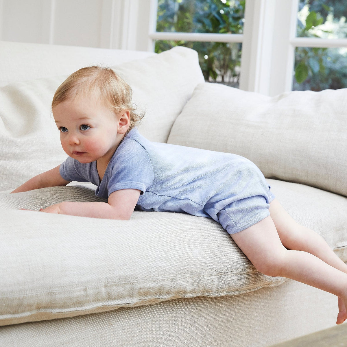 Cotton Blend Ribbed Shortall - Various Marbled Colors