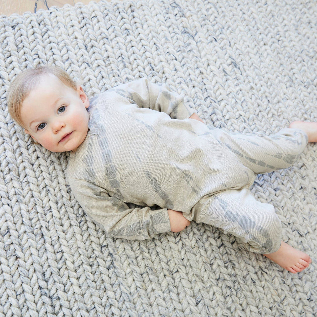 Cotton Blend Ribbed Henley Romper - Various Tie Dye Colors