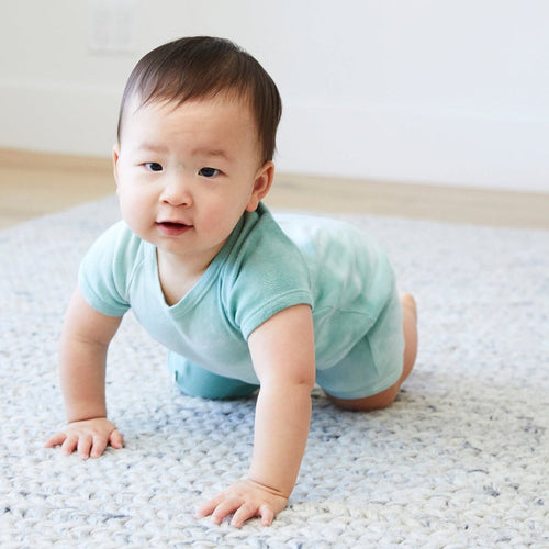 Cotton Blend Ribbed Shortall - Various Marbled Colors