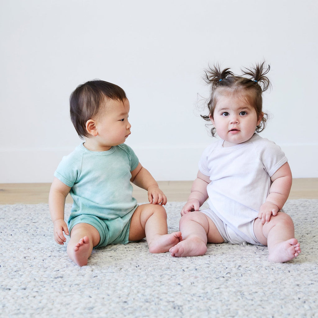 Cotton Blend Ribbed Shortall - Various Marbled Colors