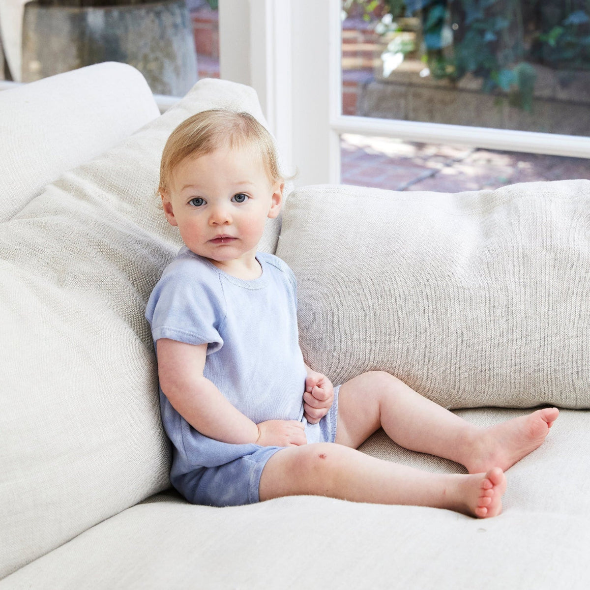 Cotton Blend Ribbed Shortall - Various Marbled Colors