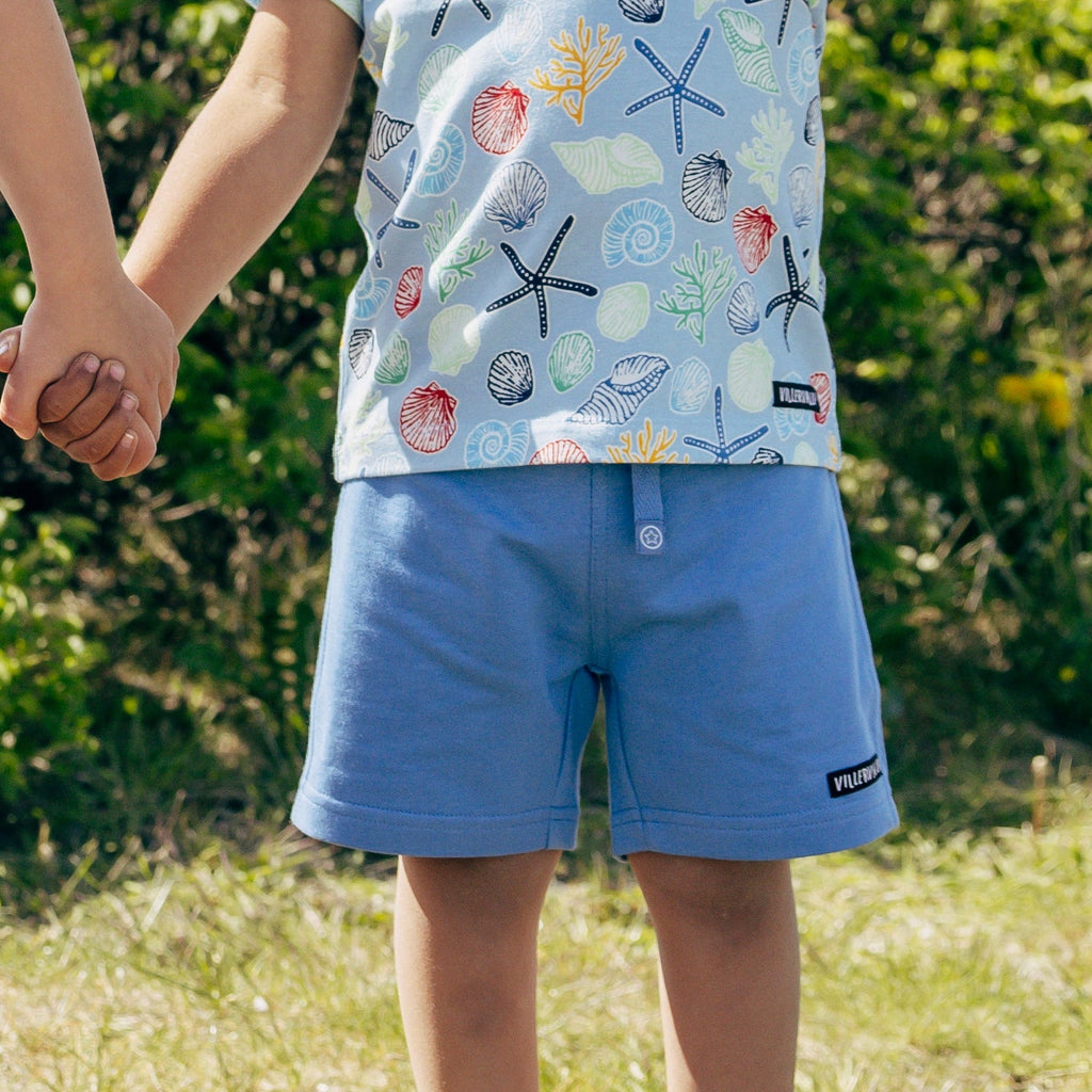 Organic Cotton Relaxed Shorts- Nautic Blue