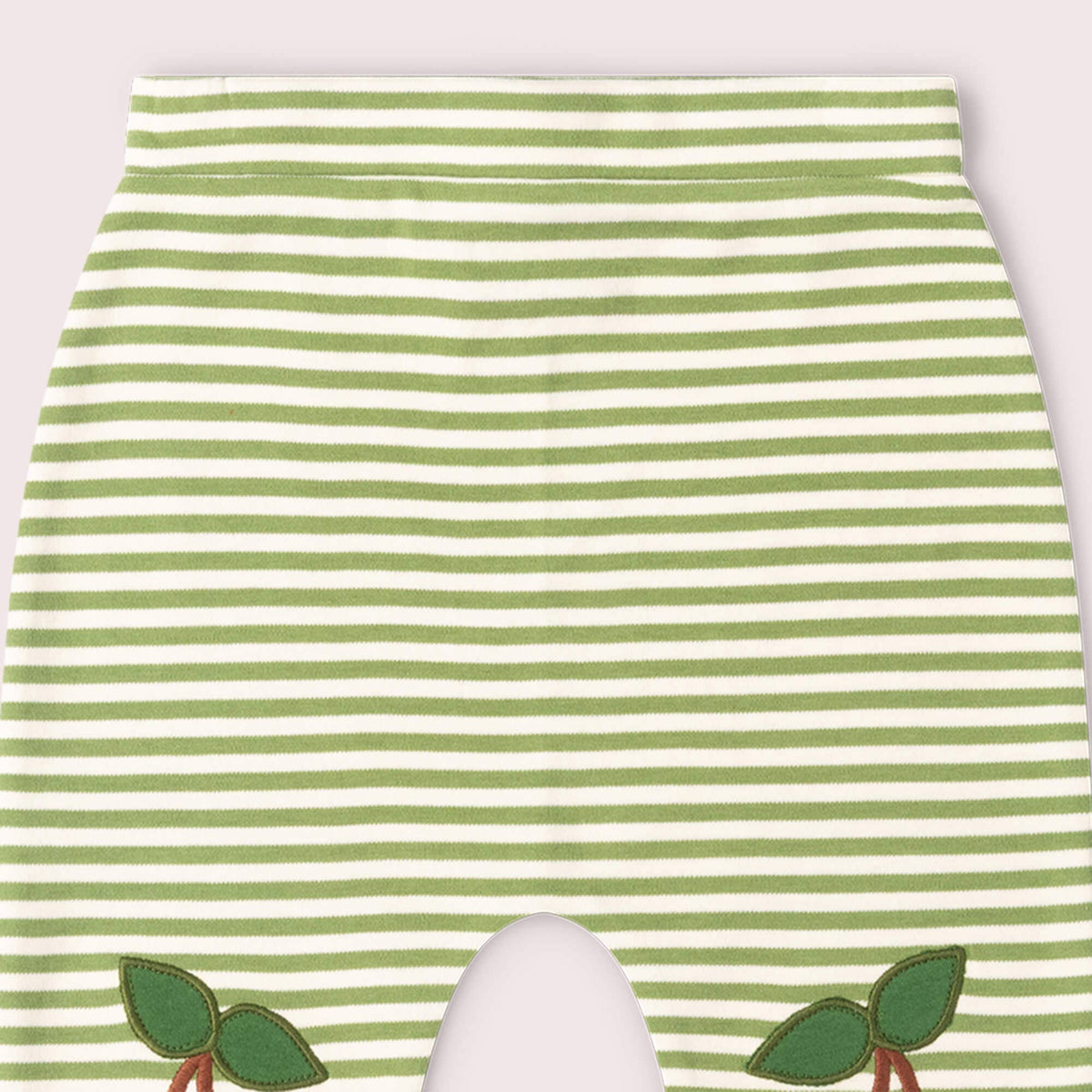 Organic Cotton Knee Patch Striped Joggers - Cherry