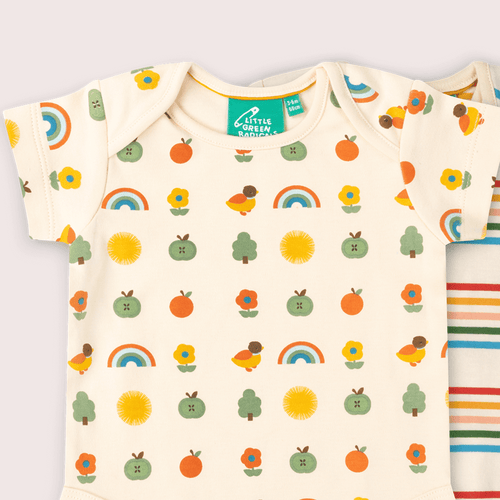 Organic Cotton Bodysuit 2 Pack - Vintage Rainbows