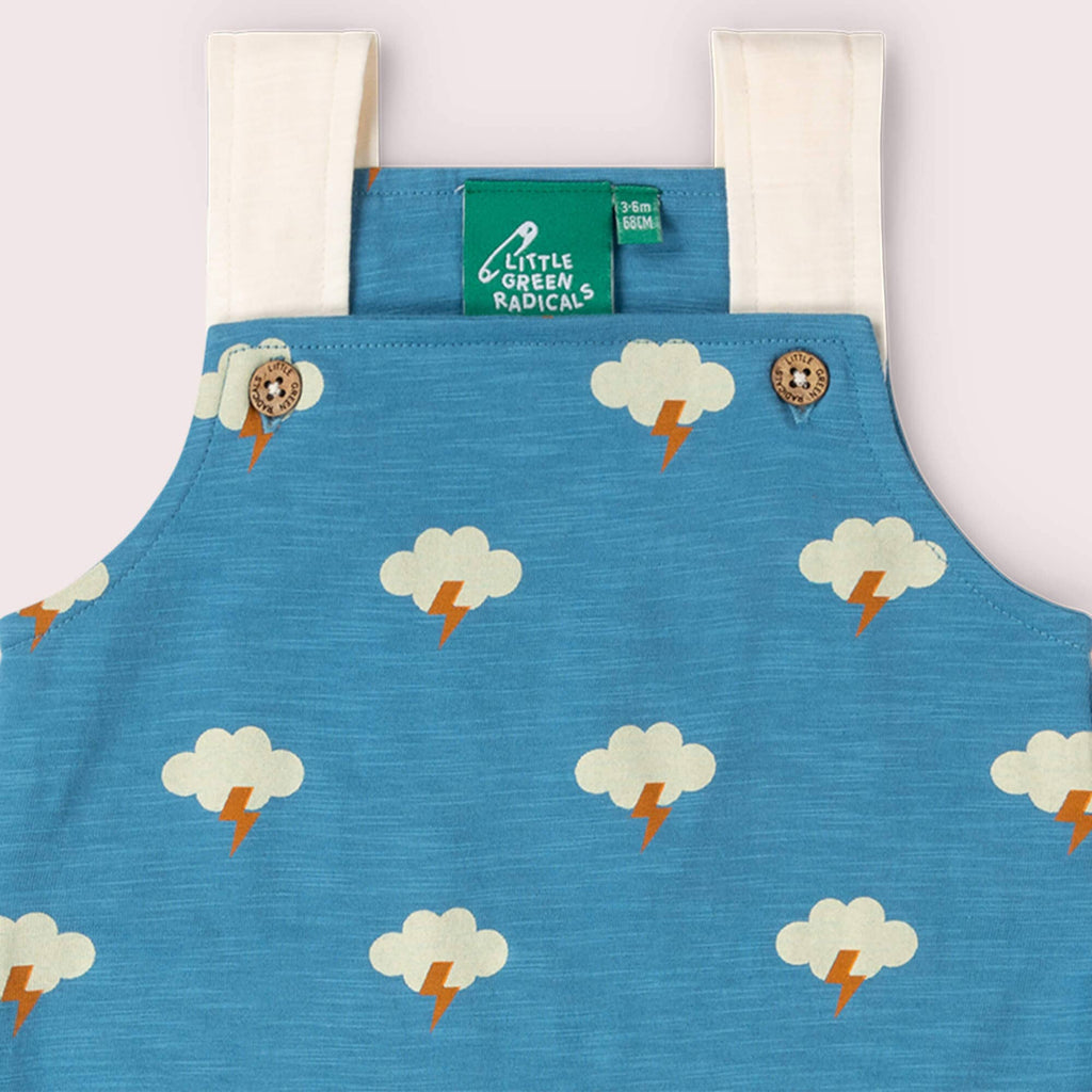 Organic Cotton Shortalls - Blue Clouds