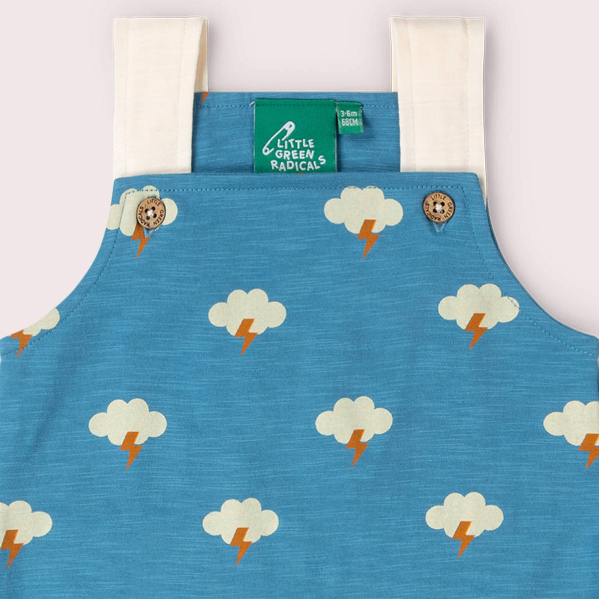 Organic Cotton Shortalls - Blue Clouds